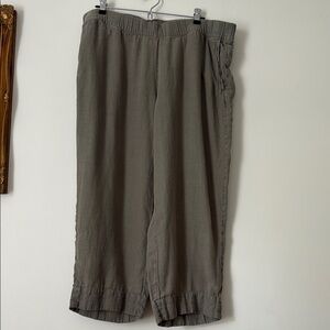 Pure Jill Garment Dyed Linen Wide Legged Cropped Pants